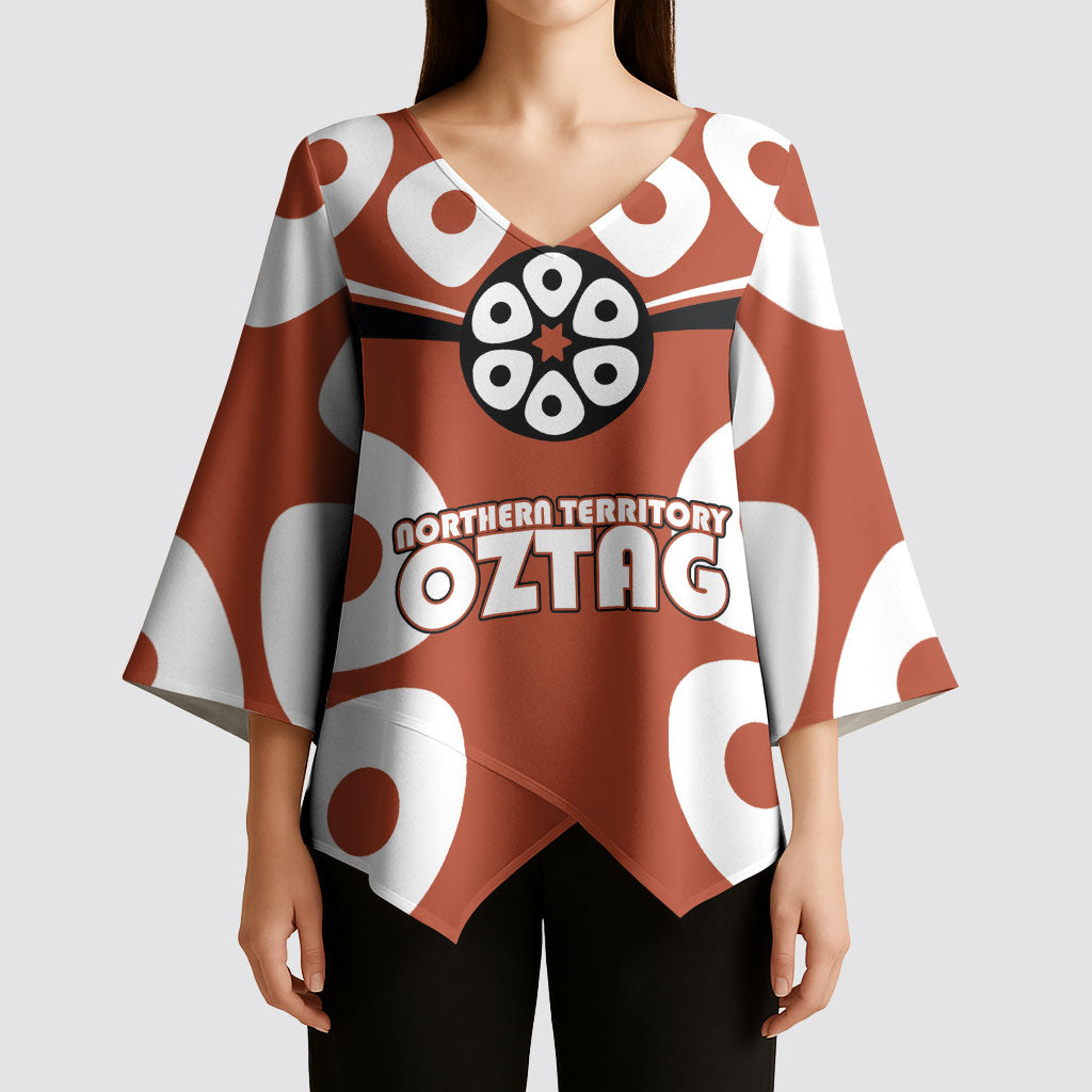 Personalized Northern Territory Oztag Kimono Sleeve Blouse Dynamic Geometric Star Graphic