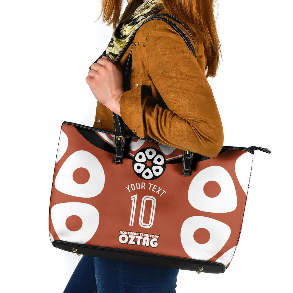 Personalized Northern Territory Oztag Leather Tote Bag Dynamic Geometric Star Graphic