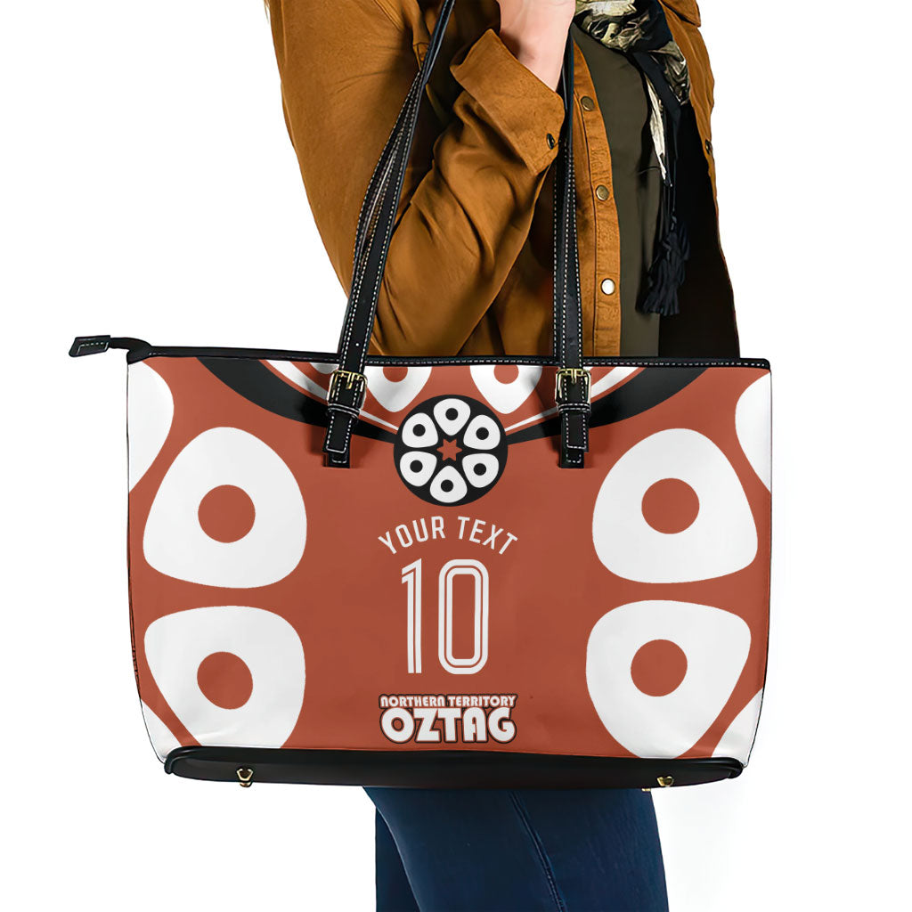 Personalized Northern Territory Oztag Leather Tote Bag Dynamic Geometric Star Graphic