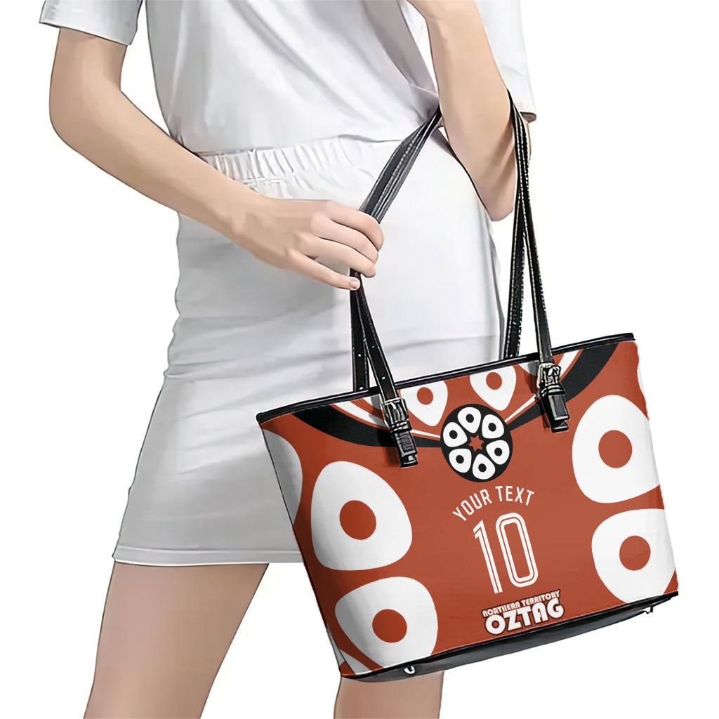 Personalized Northern Territory Oztag Leather Tote Bag Dynamic Geometric Star Graphic
