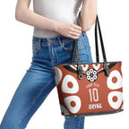 Personalized Northern Territory Oztag Leather Tote Bag Dynamic Geometric Star Graphic
