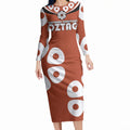 Personalized Northern Territory Oztag Long Sleeve Bodycon Dress Dynamic Geometric Star Graphic