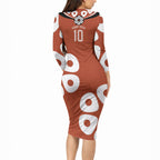Personalized Northern Territory Oztag Long Sleeve Bodycon Dress Dynamic Geometric Star Graphic