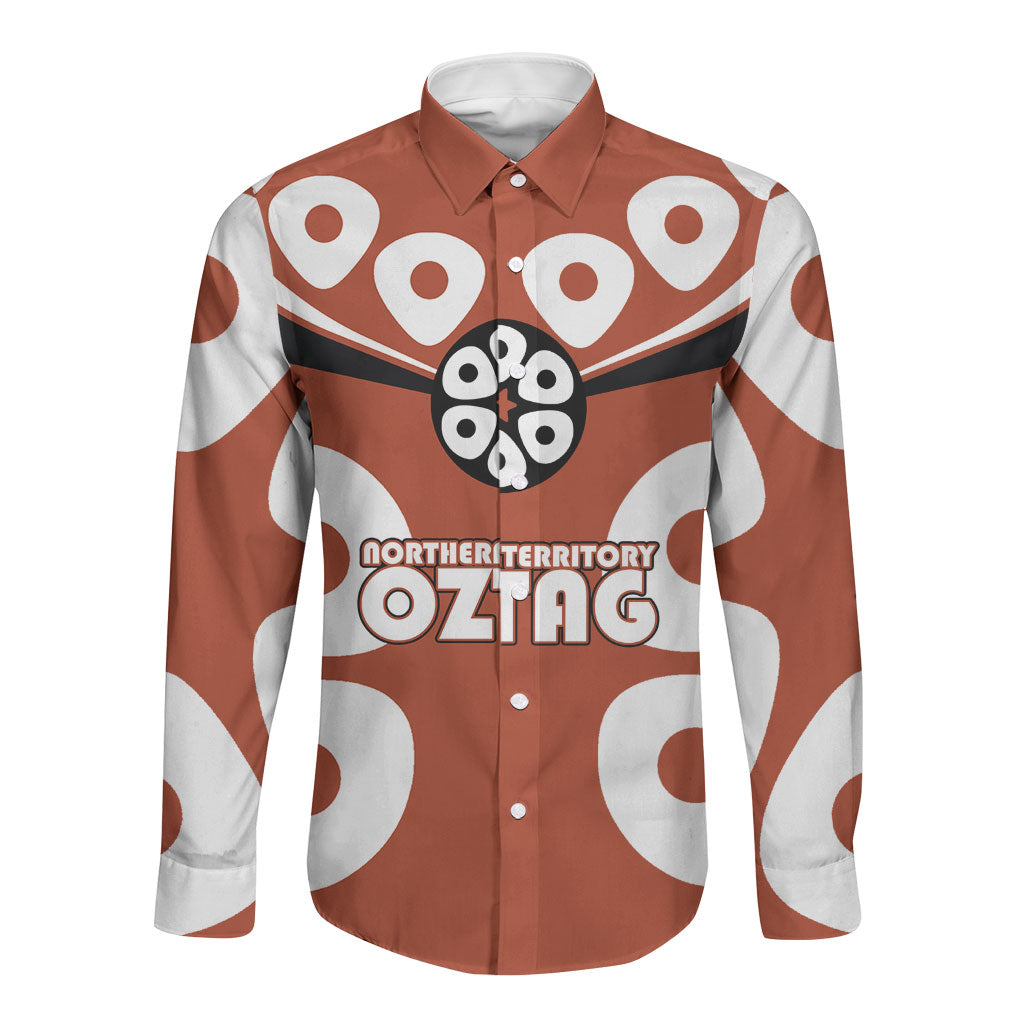 Personalized Northern Territory Oztag Long Sleeve Button Shirt Dynamic Geometric Star Graphic
