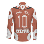 Personalized Northern Territory Oztag Long Sleeve Button Shirt Dynamic Geometric Star Graphic