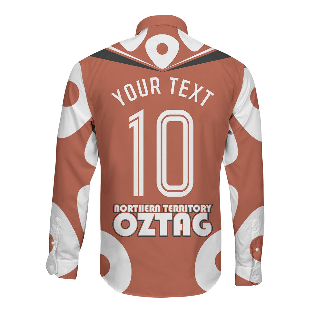 Personalized Northern Territory Oztag Long Sleeve Button Shirt Dynamic Geometric Star Graphic