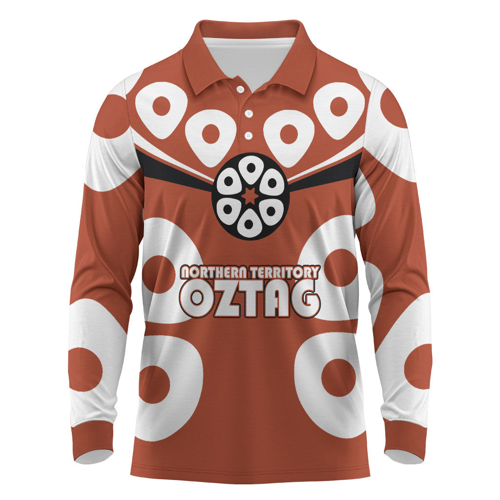 Personalized Northern Territory Oztag Long Sleeve Polo Shirt Dynamic Geometric Star Graphic