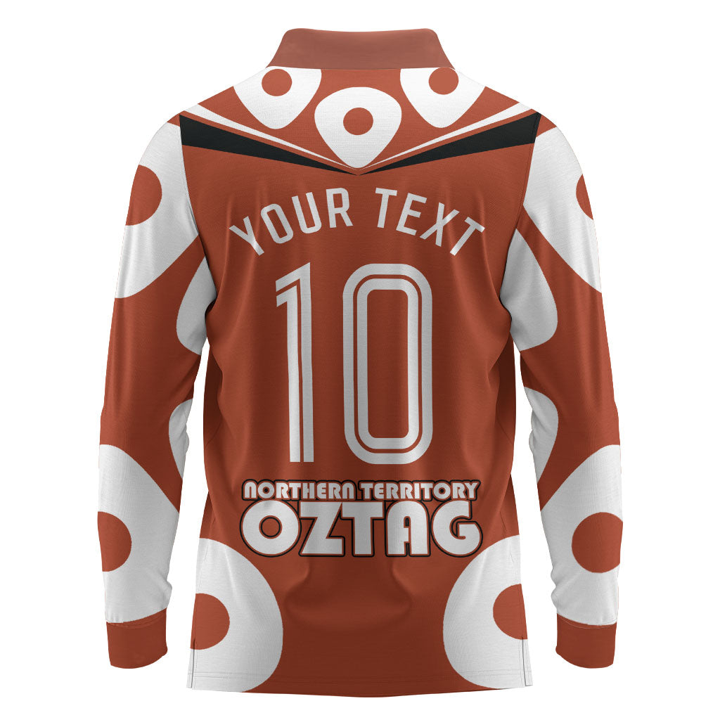 Personalized Northern Territory Oztag Long Sleeve Polo Shirt Dynamic Geometric Star Graphic