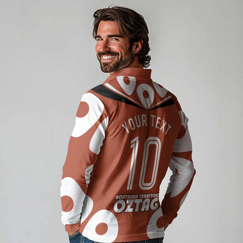 Personalized Northern Territory Oztag Long Sleeve Polo Shirt Dynamic Geometric Star Graphic