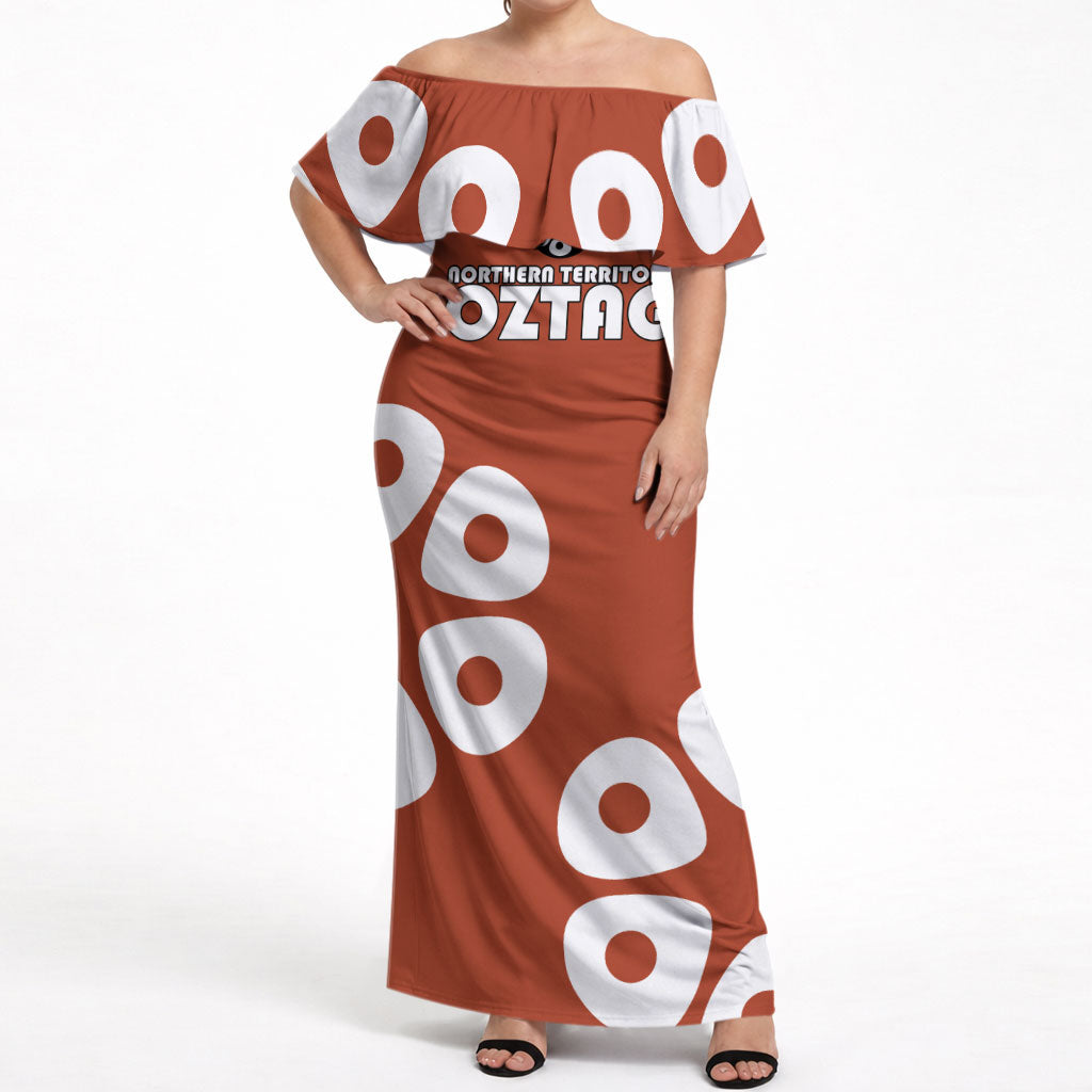 Personalized Northern Territory Oztag Off Shoulder Maxi Dress Dynamic Geometric Star Graphic