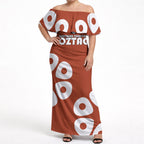 Personalized Northern Territory Oztag Off Shoulder Maxi Dress Dynamic Geometric Star Graphic