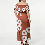 Personalized Northern Territory Oztag Off Shoulder Maxi Dress Dynamic Geometric Star Graphic