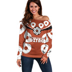 Personalized Northern Territory Oztag Off Shoulder Sweater Dynamic Geometric Star Graphic