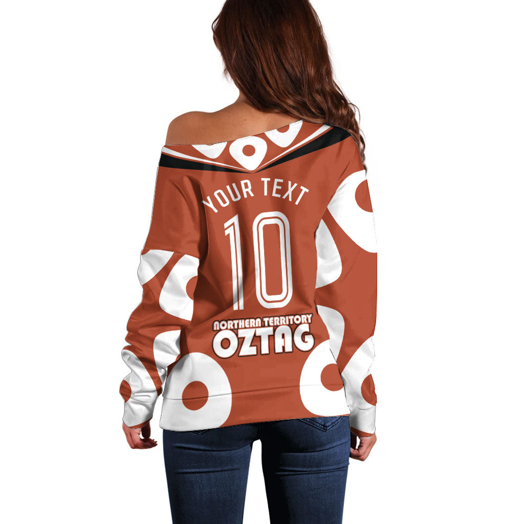 Personalized Northern Territory Oztag Off Shoulder Sweater Dynamic Geometric Star Graphic