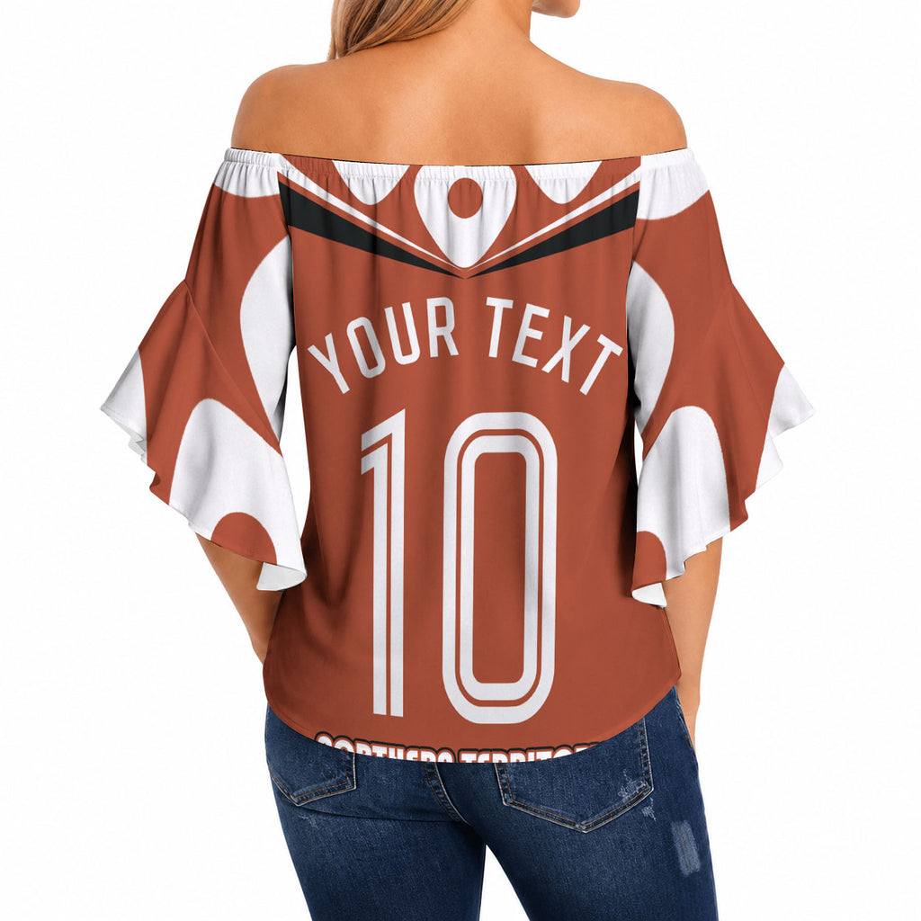 Personalized Northern Territory Oztag Off Shoulder Wrap Waist Top Dynamic Geometric Star Graphic