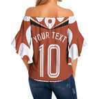 Personalized Northern Territory Oztag Off Shoulder Wrap Waist Top Dynamic Geometric Star Graphic