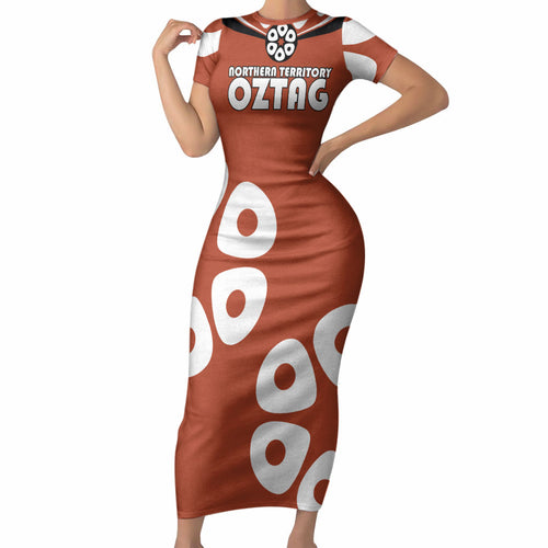 Personalized Northern Territory Oztag Short Sleeve Bodycon Dress Dynamic Geometric Star Graphic
