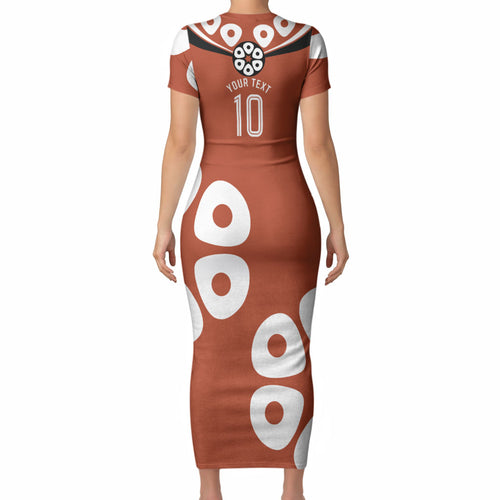 Personalized Northern Territory Oztag Short Sleeve Bodycon Dress Dynamic Geometric Star Graphic