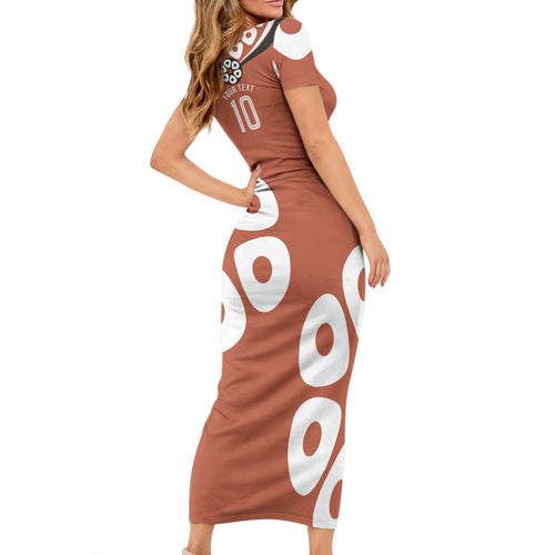Personalized Northern Territory Oztag Short Sleeve Bodycon Dress Dynamic Geometric Star Graphic