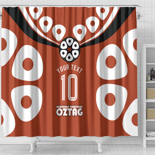 Personalized Northern Territory Oztag Shower Curtain Dynamic Geometric Star Graphic