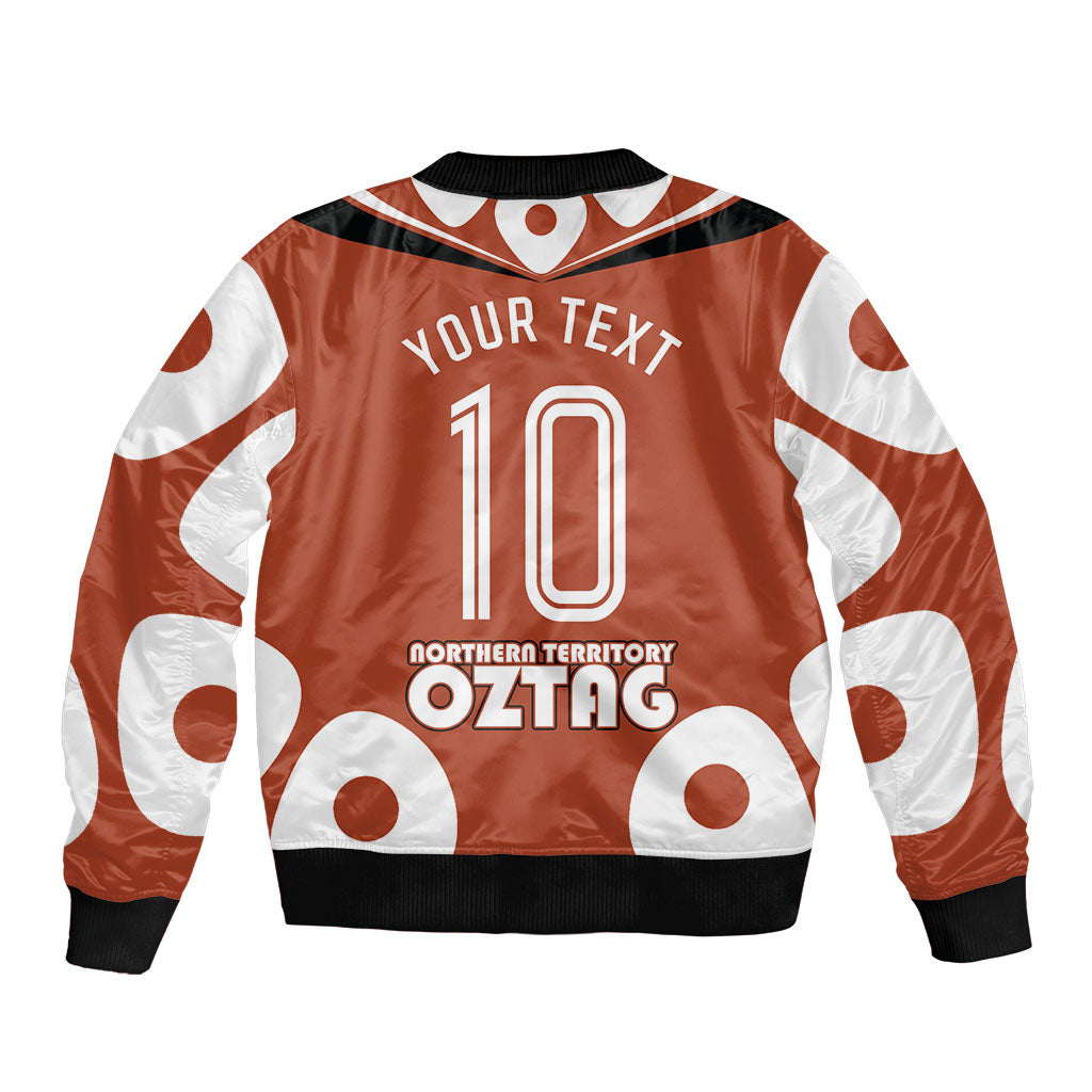 Personalized Northern Territory Oztag Sleeve Zip Bomber Jacket Dynamic Geometric Star Graphic