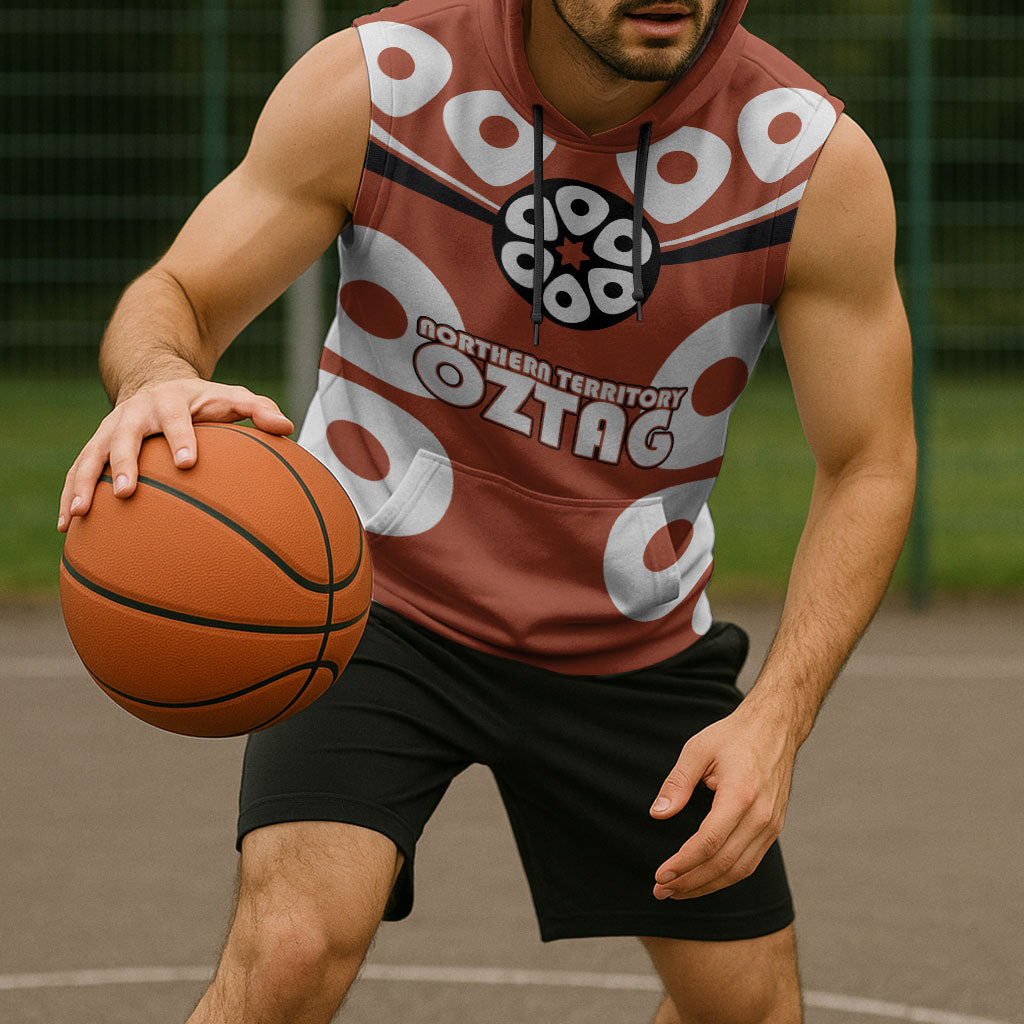 Personalized Northern Territory Oztag Sleeveless Hoodie Dynamic Geometric Star Graphic