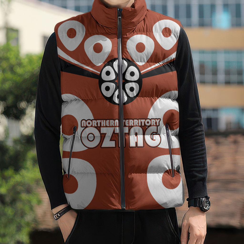 Personalized Northern Territory Oztag Sleeveless Puffer Jacket Dynamic Geometric Star Graphic