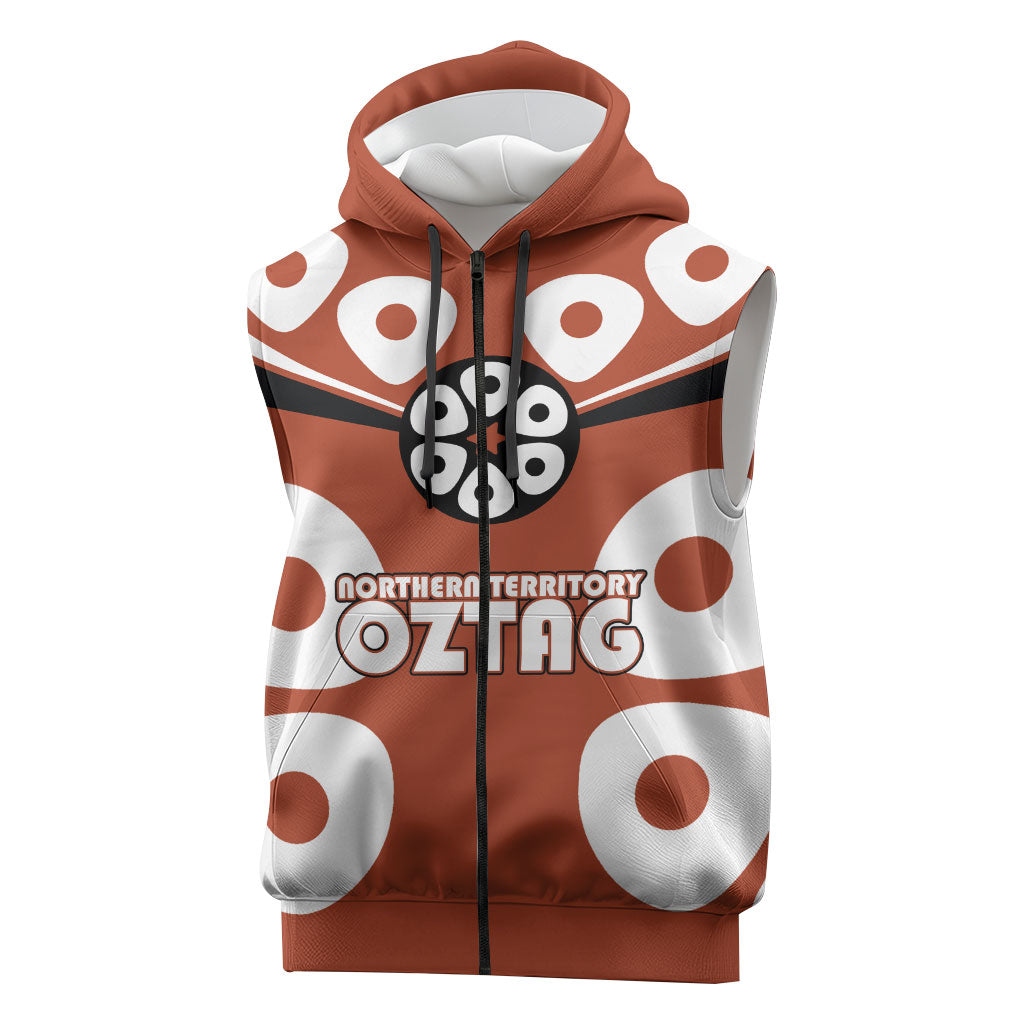 Personalized Northern Territory Oztag Sleeveless Zip Hoodie Dynamic Geometric Star Graphic