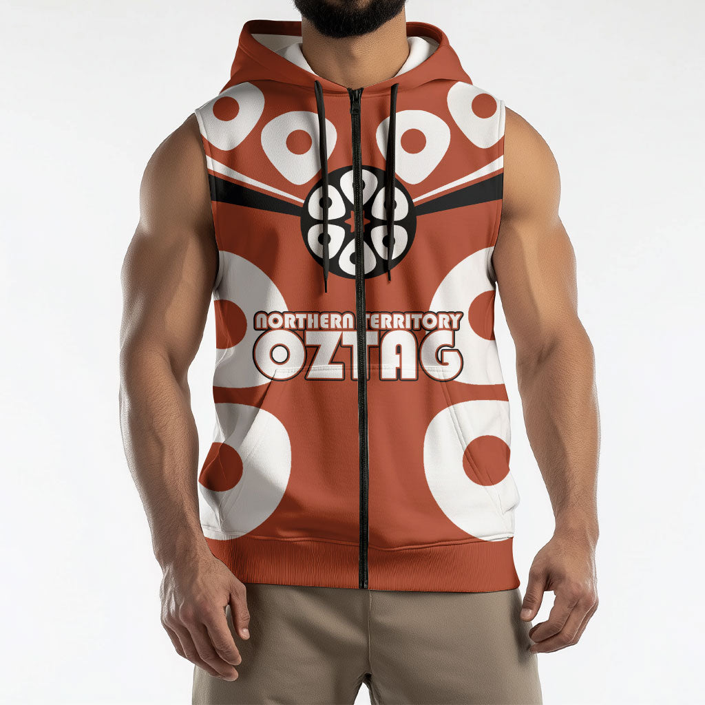 Personalized Northern Territory Oztag Sleeveless Zip Hoodie Dynamic Geometric Star Graphic