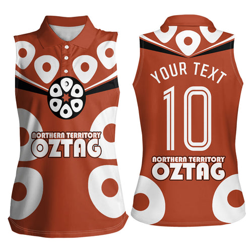 Personalized Northern Territory Oztag Women Sleeveless Polo Shirt Dynamic Geometric Star Graphic