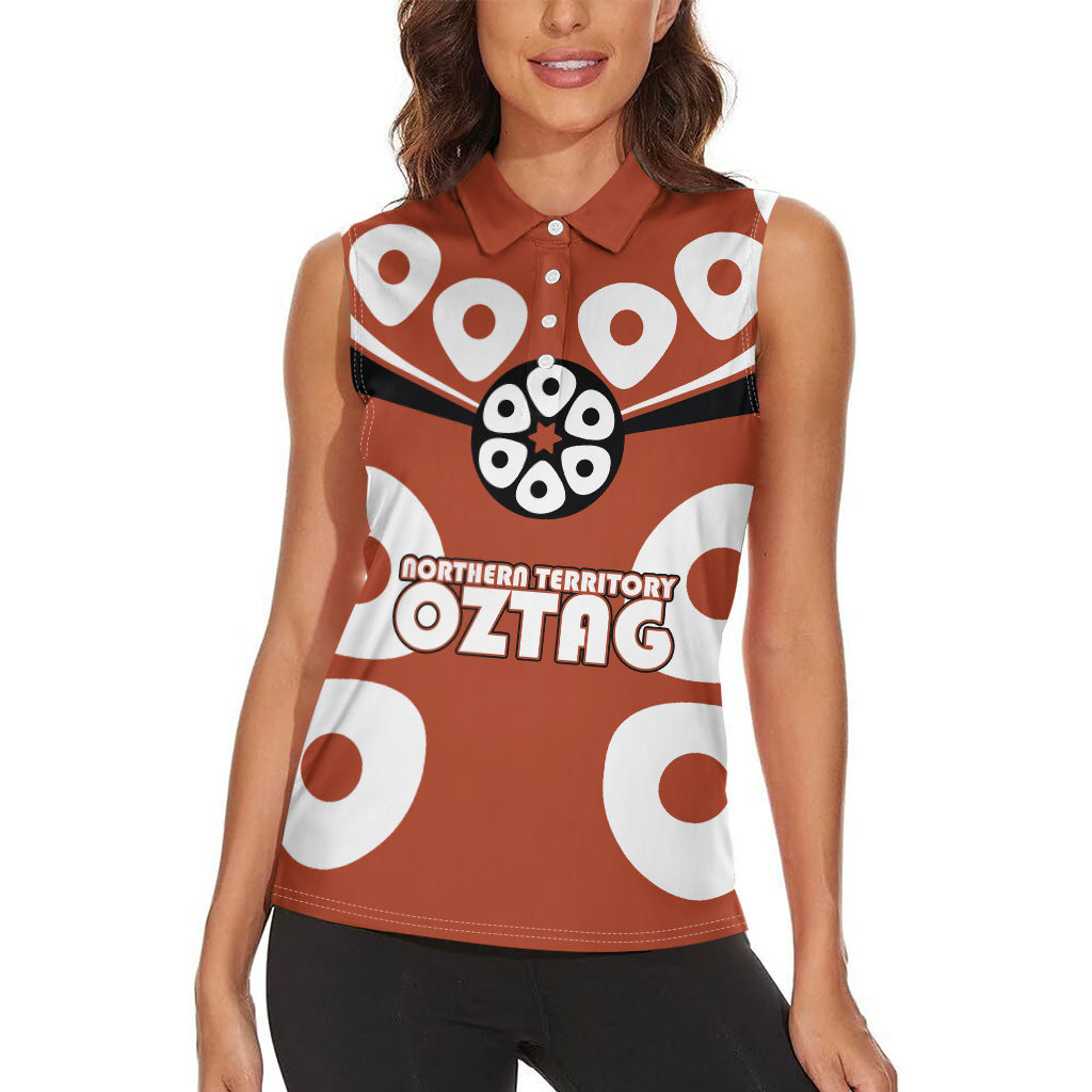 Personalized Northern Territory Oztag Women Sleeveless Polo Shirt Dynamic Geometric Star Graphic