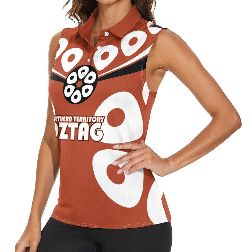 Personalized Northern Territory Oztag Women Sleeveless Polo Shirt Dynamic Geometric Star Graphic