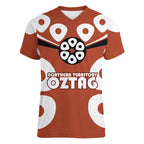 Personalized Northern Territory Oztag Women V-Neck T-Shirt Dynamic Geometric Star Graphic