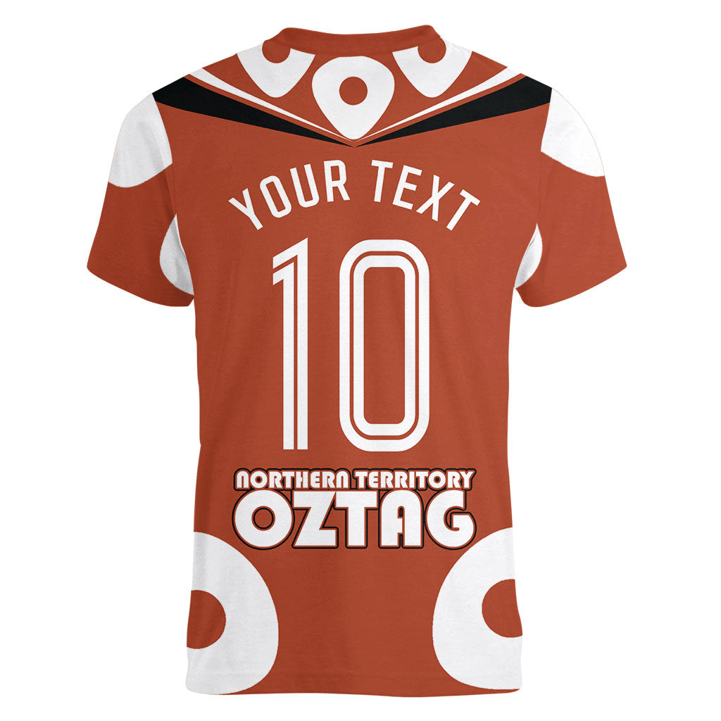 Personalized Northern Territory Oztag Women V-Neck T-Shirt Dynamic Geometric Star Graphic