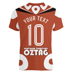 Personalized Northern Territory Oztag Women V-Neck T-Shirt Dynamic Geometric Star Graphic