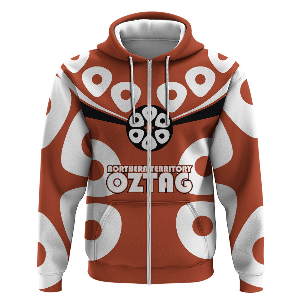 Personalized Northern Territory Oztag Zip Hoodie Dynamic Geometric Star Graphic