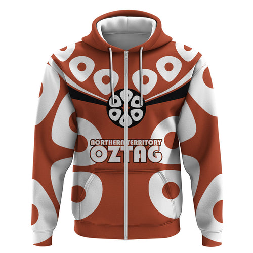 Personalized Northern Territory Oztag Zip Hoodie Dynamic Geometric Star Graphic