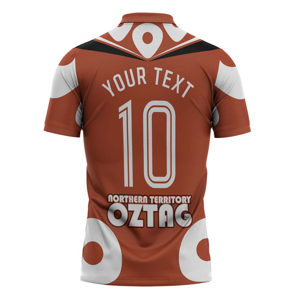 Personalized Northern Territory Oztag Zipper Polo Shirt Dynamic Geometric Star Graphic