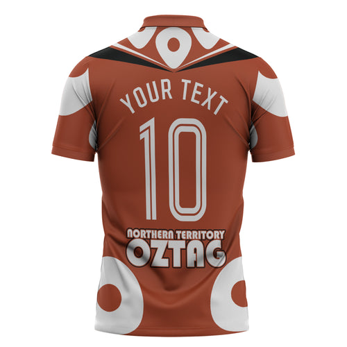 Personalized Northern Territory Oztag Zipper Polo Shirt Dynamic Geometric Star Graphic