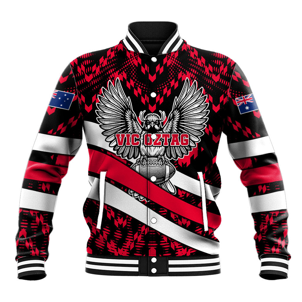 Personalized VIC Oztag Australia Bird Mascot Baseball Jacket Australian Flag
