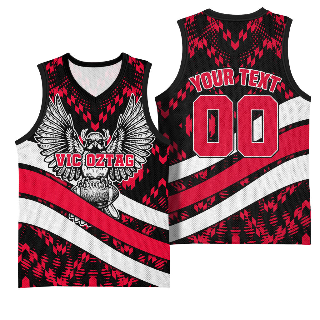 Personalized VIC Oztag Australia Bird Mascot Basketball Jersey Australian Flag
