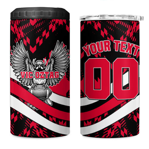 Personalized VIC Oztag Australia Bird Mascot 4 in 1 Can Cooler Tumbler Australian Flag