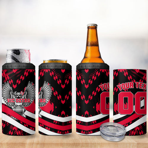 Personalized VIC Oztag Australia Bird Mascot 4 in 1 Can Cooler Tumbler Australian Flag
