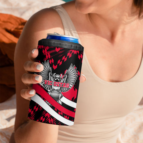 Personalized VIC Oztag Australia Bird Mascot 4 in 1 Can Cooler Tumbler Australian Flag