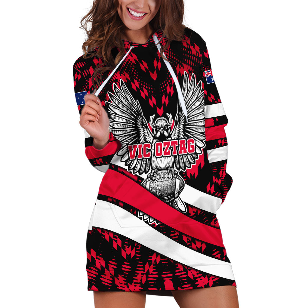 Personalized VIC Oztag Australia Bird Mascot Hoodie Dress Australian Flag