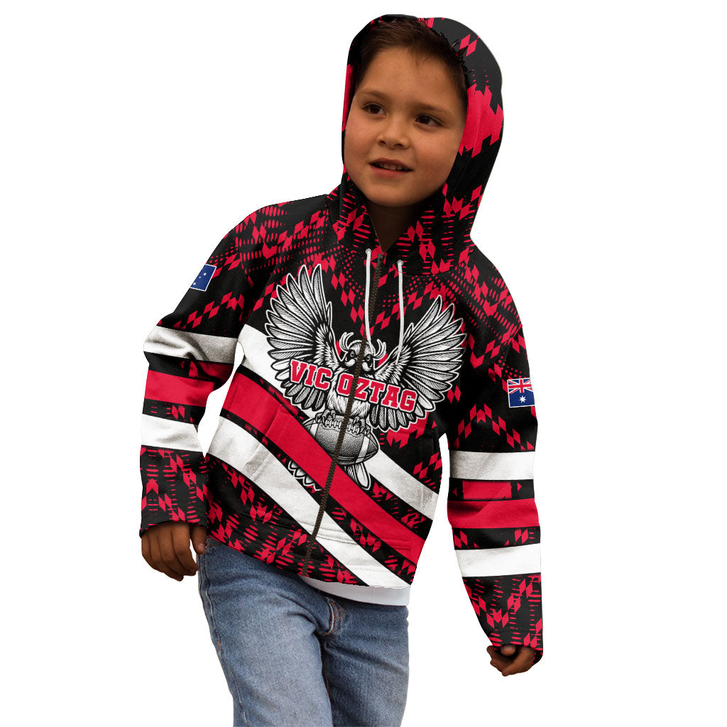 Personalized VIC Oztag Australia Bird Mascot Kid Hoodie Australian Flag