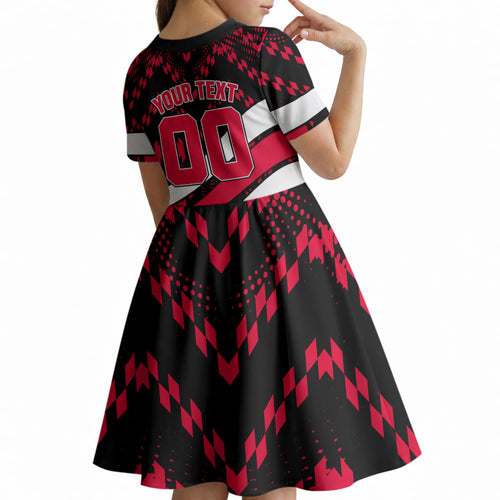Personalized VIC Oztag Australia Bird Mascot Kid Short Sleeve Dress Australian Flag