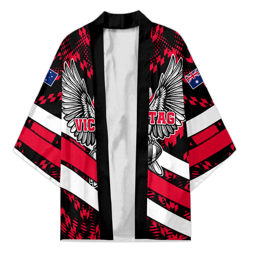 Personalized VIC Oztag Australia Bird Mascot Kimono Australian Flag