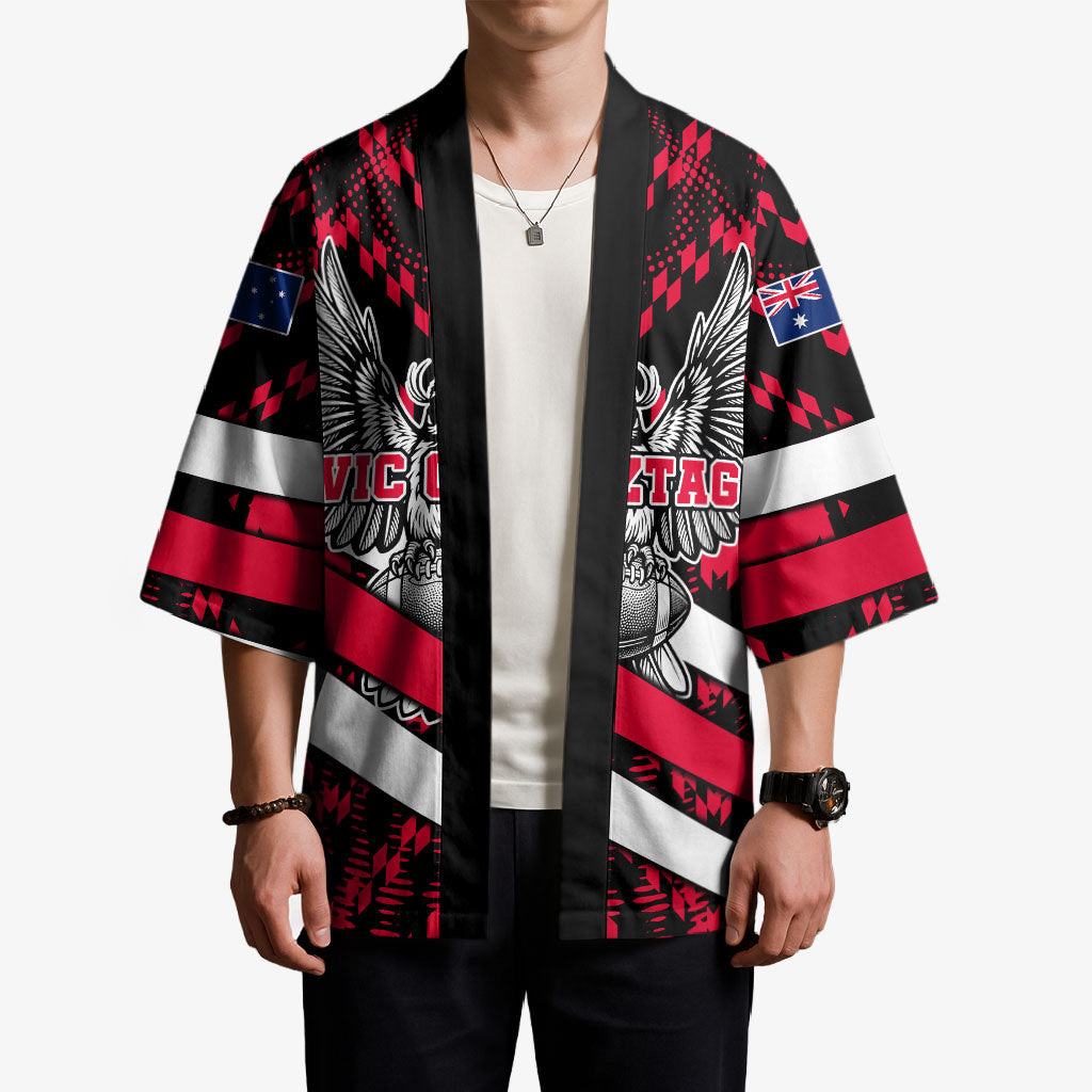 Personalized VIC Oztag Australia Bird Mascot Kimono Australian Flag