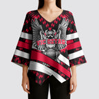 Personalized VIC Oztag Australia Bird Mascot Kimono Sleeve Blouse Australian Flag